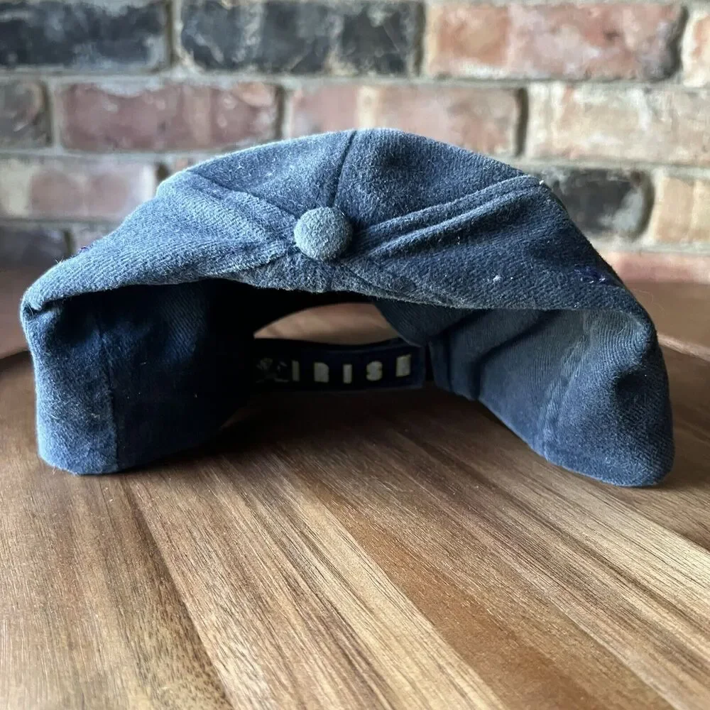 VINTAGE Thrashed Notre Dame Fighting Irish Hat Cap Strap Back Adult Blue